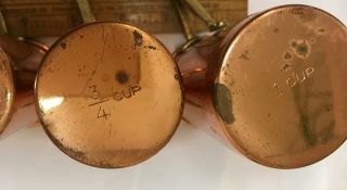 4 Cups Set Graduated Vintage Copper & Bronze Measuring Cups 3