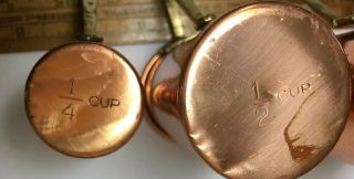 4 Cups Set Graduated Vintage Copper & Bronze Measuring Cups 4