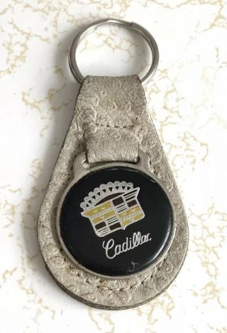 Vintage Cadillac Keychain Leather Luxury Car Key Fob
