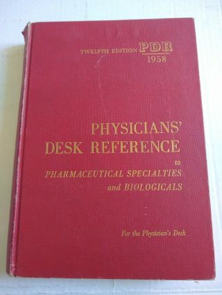 Vintage Pdr Physicians Desk Reference 1958 Twelfth Edition Medicine Drugs
