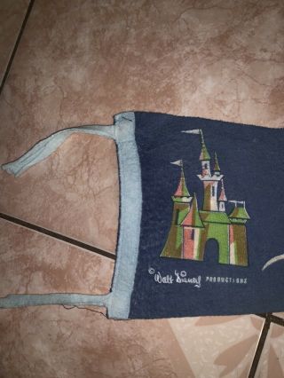 Vintage Disneyland Cinderella ' s Castle WALT DISNEY PRODUCTIONS Pennant 24 