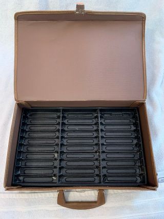 Vintage 30 Cassette Tape Holder Carry Case Storage Briefcase Brown