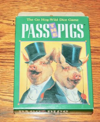 Milton Bradley Pass The Pigs Dice Game Vintage 1992 100 Complete W/storage Case