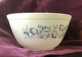 Vintage Pyrex Bowl 4oz Colonial Mist,  White W/ Blue Flowers Mixing Serving
