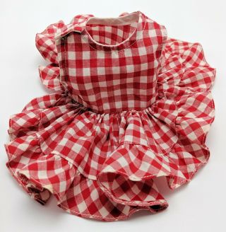Vintage Terri Lee Gingham Top Or Dress 1950s Tagged Labeled Doll Clothes Ruffles
