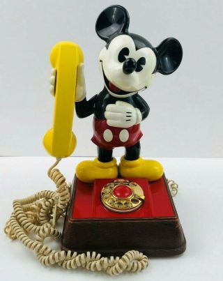 Vintage 1976 Mickey Mouse Rotary Dial Phone Dmih 8000 Telephone Walt Disney