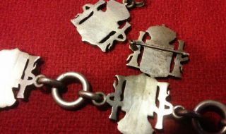 Vintage heavy metal Spain Spanish Coat of Arms chain bracelet,  pin & pendant set 5