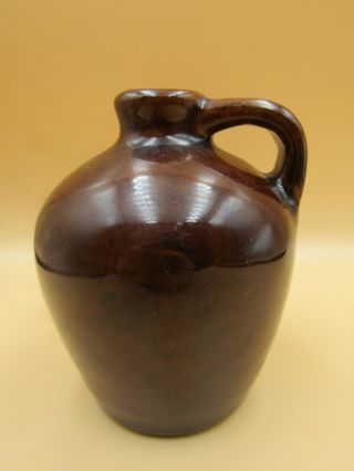 Vintage Little Brown Stoneware Jug 3 3/4 " Tall -