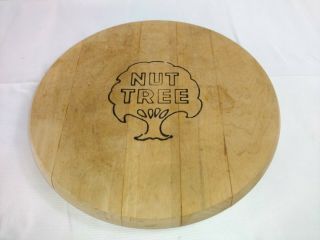 Vintage Nut Tree Restaurant Vacaville California Small Round Wood Cutting Board