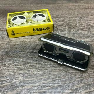Vintage Tasco Opera Folding Theater Glasses Quality Optics Binoculars W/box 540
