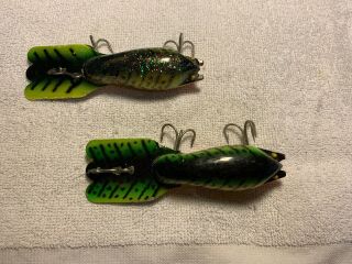 2 Fred Arbogast Mud Bug Old Fishing Lures 2 5