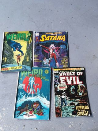 Vintage Marvel Comics Satana,  Weird And Vault Of Evil