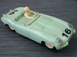 Slot Car Marx Jaguar With Headlights Lights 1960 