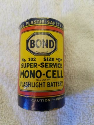 Vintage D Cell Battery - Bond,  Mono Cell