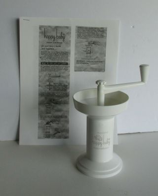 Vintage The Happy Baby Food Grinder W/ Instructions