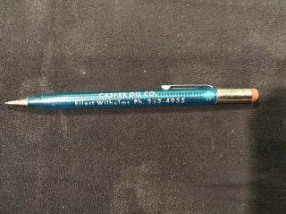 Vintage Scripto Blue Translucent Mechanical Pencil Ad Casper Oil Nebraska 0701