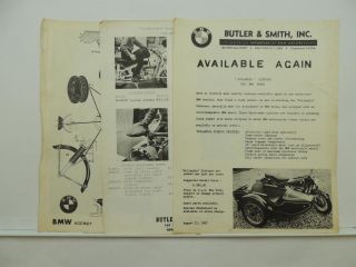 Vintage Motorcycle Dealer Price List Brochure Sidecar Bmw L6806
