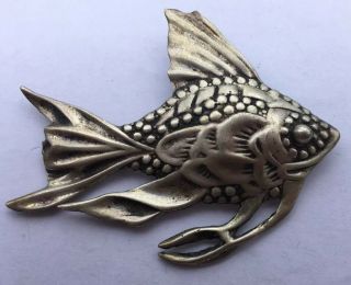 Vintage Sterling Silver Fish Pin
