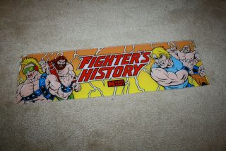 Vintage 1993 Data East Fighter’s History Arcade Marquee Plexi - Y504