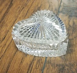 Vintage Waterford Crystal Heart Shaped Trinket Box With Lid