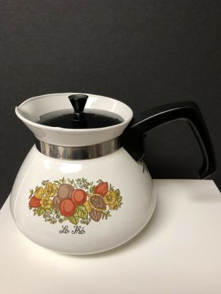 Vtg 1970s P - 104 Corning Ware Spice O Life Teapot Coffee Pot 6 - Cup Stovetop