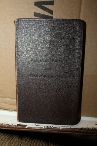 Vintage 1925 Practical Balance And Hair - Spring Work Book Walter J.  Kleinein Rare