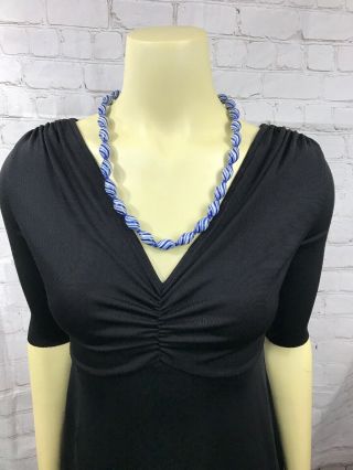 Antique Vtg BLUE AND WHITE PORCELAIN CHINESE BEADS NECKLACE 25” 2
