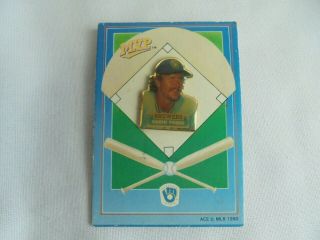 Vintage 1990 Mvp Milwaukee Brewers Robin Yount Pin On Easel Card