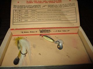 Vintage O L Weber ' s Personal Fly Selection for trout Fishing Orig Box 2