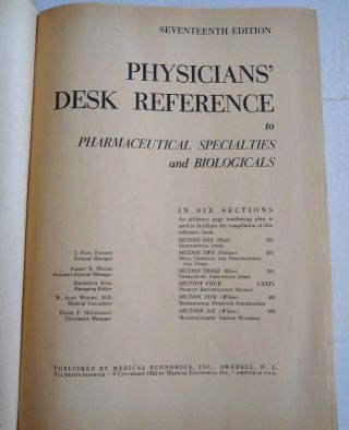 1963 VINTAGE PDR PHYSICIANS DESK REFERENCE SEVENTEENTH EDITION MEDICINE DRUGS 4