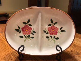 Vintage Stangl Pottery Divided Serving Dish Wild Rose Pattern