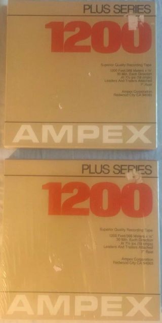 Ampex 1200 Plus Series Vintage Reel Recording Tapes Nos