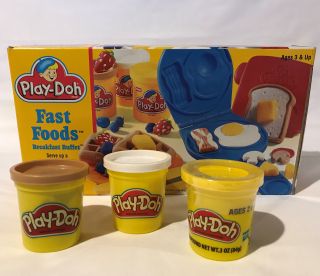 Playskool Vintage 1994 Play - Doh Fast Foods Breakfast Buffet Set