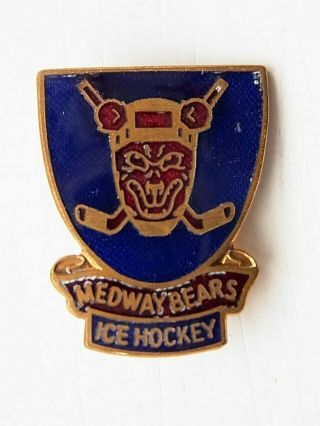 Ice Hockey Medway Bears Vintage Badge Stamped