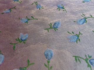 Vintage Fabric,  Sheer Flocked Tiny Flowers,  Organza,  45 