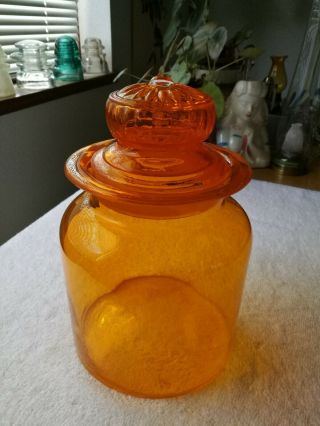 Vtg L.  E.  Smith Halloween Orange Tangerine Canister Jar