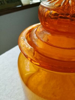 Vtg L.  E.  Smith Halloween Orange Tangerine Canister Jar 3
