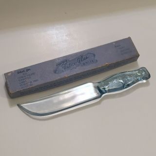 Vitex - Glas Vintage Glass Knife Blue Star Pattern Box Sharp Sanitary