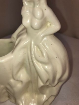 Vtg 40 - 50’s Haeger USA Pottery Art Victorian Lady Flower Planter Vase Pen Holder 6