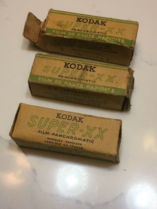 3 Vintage Kodak Film - Xx High Speed Panchromatic Xx620 6x9cm,  Expired 1947