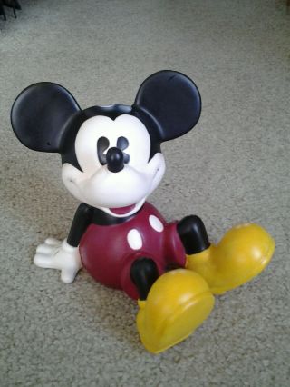 Classic Vintage Look Mickey Mouse Relaxing Large Ceramic Bank By Enesco