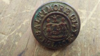 Vintage Baltimore City Police Department Metal Button Army & Navy Company