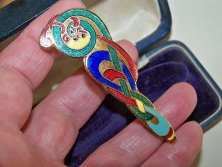 Vintage Jewellery Irish Tara Ware Celtic Book Of Kells Enamel Dagger Brooch Pin