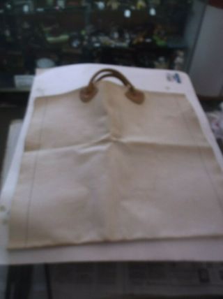 Vintage Ll Bean Canvas Firewood Carry Tote With Leather Handles Log Carrier Camp