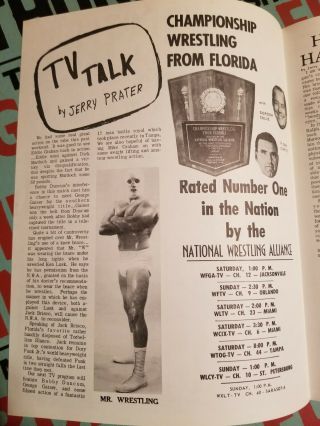 VINTAGE NWA FLORIDA CHAMPIONSHIP WRESTLING PROGRAM 1971 TAMPA BRISCO GRAHAM EXC 3