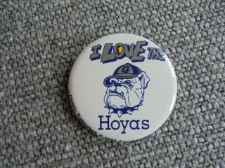 Vintage 1987 I Love The Georgetown University Hoyas Pinback Button