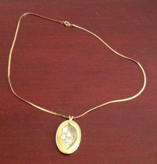 Vintage Reed & Barton Damascene May Lily Of The Valley Necklace.  18 "