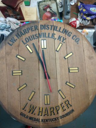 Vintage Bar Clock Made From Kentucky Whiskey Keg Antique From Grandfather