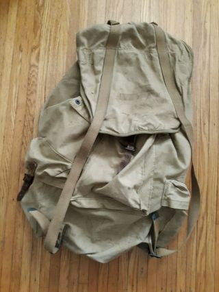 Vintage Weathered Tan Military Large Backpack