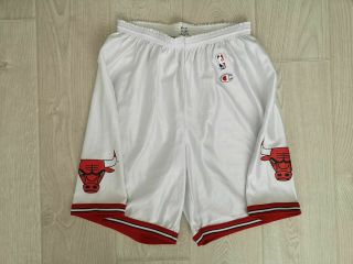 Chicago Bulls Rare Vintage 90s Champion Nba Basketball Shorts Size Xl